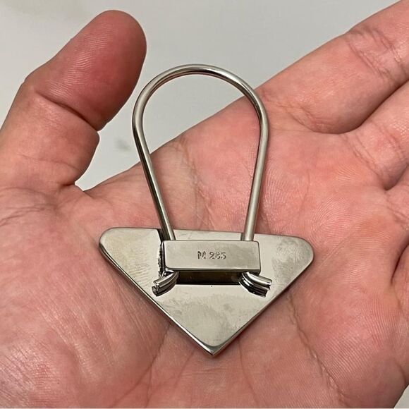 Prada Logo Design Enameled Metal Key Ring - Picture 3 of 5